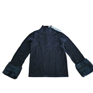 Janie And Jack Kid's Faux Fur Cuff Sweater -5